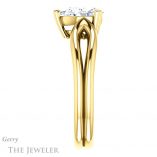 Pear Shaped Forever One Moissanite Engagement Ring #GTJ1200-pear-fb-y 3 Pear Shaped Forever Brilliant Moissanite Engagement Ring #GTJ1200-pear-fb-y