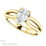 Pear Shaped Forever One Moissanite Engagement Ring #GTJ1200-pear-fb-y 5 Pear Shaped Forever Brilliant Moissanite Engagement Ring #GTJ1200-pear-fb-y