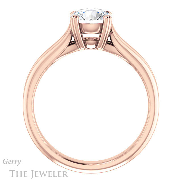 Round Cut Forever One Moissanite Engagement Ring #GTJ1200-round-fo-r