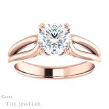 Round Cut Forever One Moissanite Engagement Ring #GTJ1200-round-fo-r