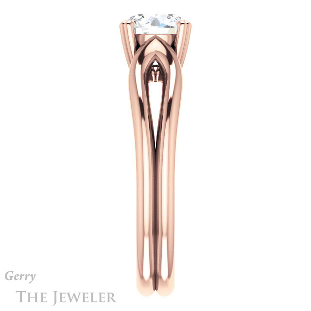 Round Cut Forever One Moissanite Engagement Ring #GTJ1200-round-fo-r
