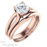 Round Cut Forever One Moissanite Engagement Ring #GTJ1200-round-fo-r