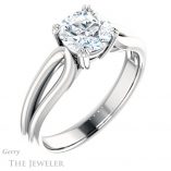 Round Cut Forever One Moissanite Engagement Ring #GTJ1200-round-fo-w 4 Round Cut Forever One Moissanite Engagement Ring #GTJ1200-round-fo-w