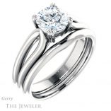 Round Cut Forever One Moissanite Engagement Ring #GTJ1200-round-fo-w 6 Round Cut Forever One Moissanite Engagement Ring #GTJ1200-round-fo-w