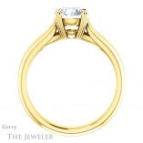 Round Cut Forever One Moissanite Engagement Ring #GTJ1200-round-fo-y