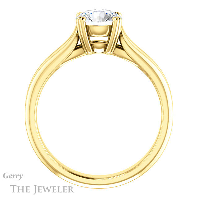 Round Cut Forever One Moissanite Engagement Ring #GTJ1200-round-fo-y