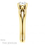 Round Cut Forever One Moissanite Engagement Ring #GTJ1200-round-fo-y
