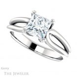 Princess Cut Forever One Moissanite Engagement Ring #GTJ1200-square-fo-w
