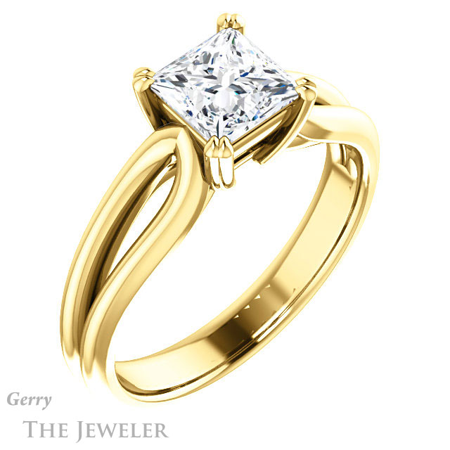 Princess Cut Forever One Moissanite Engagement Ring #GTJ1200-square-fo-y 4 Princess Cut Forever One Moissanite Engagement Ring #GTJ1200-square-fo-y