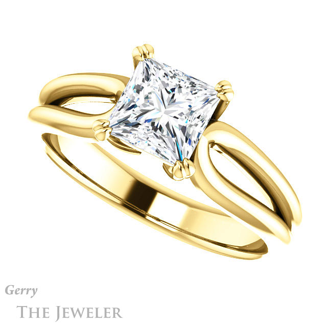 Princess Cut Forever One Moissanite Engagement Ring #GTJ1200-square-fo-y 5 Princess Cut Forever One Moissanite Engagement Ring #GTJ1200-square-fo-y