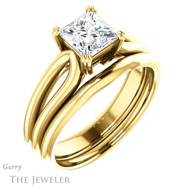 Princess Cut Forever One Moissanite Engagement Ring #GTJ1200-square-fo-y 6 Princess Cut Forever One Moissanite Engagement Ring #GTJ1200-square-fo-y
