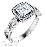 Cushion Cut Forever One Moissanite Engagement Ring #GTJ1201-cushion-fo-w
