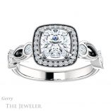 Cushion Cut Forever One Moissanite Engagement Ring #GTJ1201-cushion-fo-w