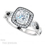 Cushion Cut Forever One Moissanite Engagement Ring #GTJ1201-cushion-fo-w