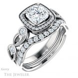 Cushion Cut Forever One Moissanite Engagement Ring #GTJ1201-cushion-fo-w