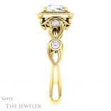Cushion Cut Forever One Moissanite Engagement Ring #GTJ1201-cushion-fo-y 3 Cushion Cut Forever One Moissanite Engagement Ring #GTJ1201-cushion-fo-y
