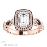 Emerald Cut Forever One Moissanite Engagement Ring #GTJ1201-emerald-fb-r 1 Emerald Cut Forever Brilliant Moissanite Engagement Ring #GTJ1201-emerald-fb-r