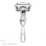 Emerald Cut Forever One Moissanite Engagement Ring #GTJ1201-emerald-fb-w 3 Emerald Cut Forever Brilliant Moissanite Engagement Ring #GTJ1201-emerald-fb-w
