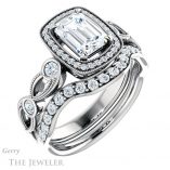 Emerald Cut Forever One Moissanite Engagement Ring #GTJ1201-emerald-fb-w 6 Emerald Cut Forever Brilliant Moissanite Engagement Ring #GTJ1201-emerald-fb-w
