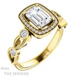 Emerald Cut Forever One Moissanite Engagement Ring #GTJ1201-emerald-fb-y 4 Emerald Cut Forever Brilliant Moissanite Engagement Ring #GTJ1201-emerald-fb-y
