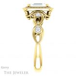 Emerald Cut Forever One Moissanite Engagement Ring #GTJ1201-emerald-fb-y 3 Emerald Cut Forever Brilliant Moissanite Engagement Ring #GTJ1201-emerald-fb-y