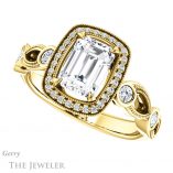 Emerald Cut Forever One Moissanite Engagement Ring #GTJ1201-emerald-fb-y 5 Emerald Cut Forever Brilliant Moissanite Engagement Ring #GTJ1201-emerald-fb-y