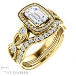 Emerald Cut Forever One Moissanite Engagement Ring #GTJ1201-emerald-fb-y 6 Emerald Cut Forever Brilliant Moissanite Engagement Ring #GTJ1201-emerald-fb-y
