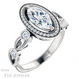 Marquise Cut Forever Brilliant Moissanite Engagement Ring #GTJ1201-marquise-fb-w