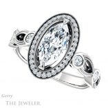 Marquise Cut Forever Brilliant Moissanite Engagement Ring #GTJ1201-marquise-fb-w