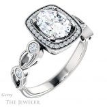 Oval Shaped Forever One Moissanite Engagement Ring #GTJ1201-oval-fo-w