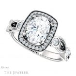 Oval Shaped Forever One Moissanite Engagement Ring #GTJ1201-oval-fo-w