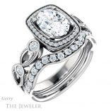 Oval Shaped Forever One Moissanite Engagement Ring #GTJ1201-oval-fo-w