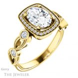 Oval Shaped Forever One Moissanite Engagement Ring #GTJ1201-oval-fo-y