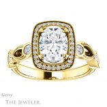 Oval Shaped Forever One Moissanite Engagement Ring #GTJ1201-oval-fo-y