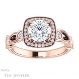 Round Cut Forever One Moissanite Engagement Ring #GTJ1201-round-fo-r 1 Round Cut Forever One Moissanite Engagement Ring #GTJ1201-round-fo-r