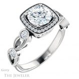 Round Cut Forever One Moissanite Engagement Ring #GTJ1201-round-fo-w 4 Round Cut Forever One Moissanite Engagement Ring #GTJ1201-round-fo-w