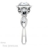 Round Cut Forever One Moissanite Engagement Ring #GTJ1201-round-fo-w 3 Round Cut Forever One Moissanite Engagement Ring #GTJ1201-round-fo-w