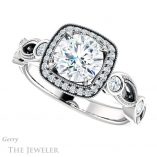 Round Cut Forever One Moissanite Engagement Ring #GTJ1201-round-fo-w 5 Round Cut Forever One Moissanite Engagement Ring #GTJ1201-round-fo-w