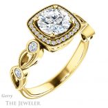Round Cut Forever One Moissanite Engagement Ring #GTJ1201-round-fo-y