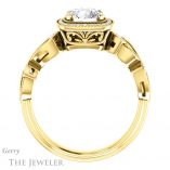 Round Cut Forever One Moissanite Engagement Ring #GTJ1201-round-fo-y