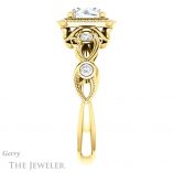 Round Cut Forever One Moissanite Engagement Ring #GTJ1201-round-fo-y