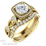 Round Cut Forever One Moissanite Engagement Ring #GTJ1201-round-fo-y