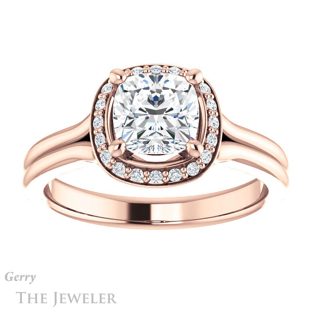 Cushion Cut Forever One Moissanite Engagement Ring #GTJ1202-cushion-fo-r