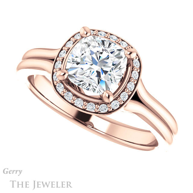 Cushion Cut Forever One Moissanite Engagement Ring #GTJ1202-cushion-fo-r 5 Cushion Cut Forever One Moissanite Engagement Ring #GTJ1202-cushion-fo-r