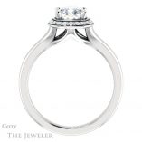 Cushion Cut Forever One Moissanite Engagement Ring #GTJ1202-cushion-fo-w 2 Cushion Cut Forever One Moissanite Engagement Ring #GTJ1202-cushion-fo-w