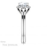 Cushion Cut Forever One Moissanite Engagement Ring #GTJ1202-cushion-fo-w 3 Cushion Cut Forever One Moissanite Engagement Ring #GTJ1202-cushion-fo-w