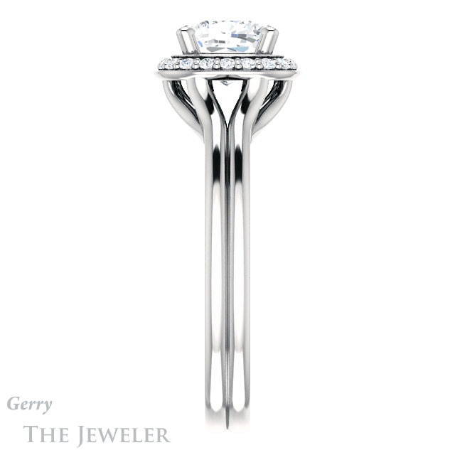 Cushion Cut Forever One Moissanite Engagement Ring #GTJ1202-cushion-fo-w 3 Cushion Cut Forever One Moissanite Engagement Ring #GTJ1202-cushion-fo-w