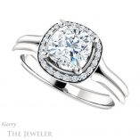 Cushion Cut Forever One Moissanite Engagement Ring #GTJ1202-cushion-fo-w 5 Cushion Cut Forever One Moissanite Engagement Ring #GTJ1202-cushion-fo-w