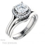 Cushion Cut Forever One Moissanite Engagement Ring #GTJ1202-cushion-fo-w 6 Cushion Cut Forever One Moissanite Engagement Ring #GTJ1202-cushion-fo-w