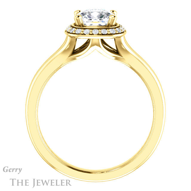 Cushion Cut Forever One Moissanite Engagement Ring #GTJ1202-cushion-fo-y